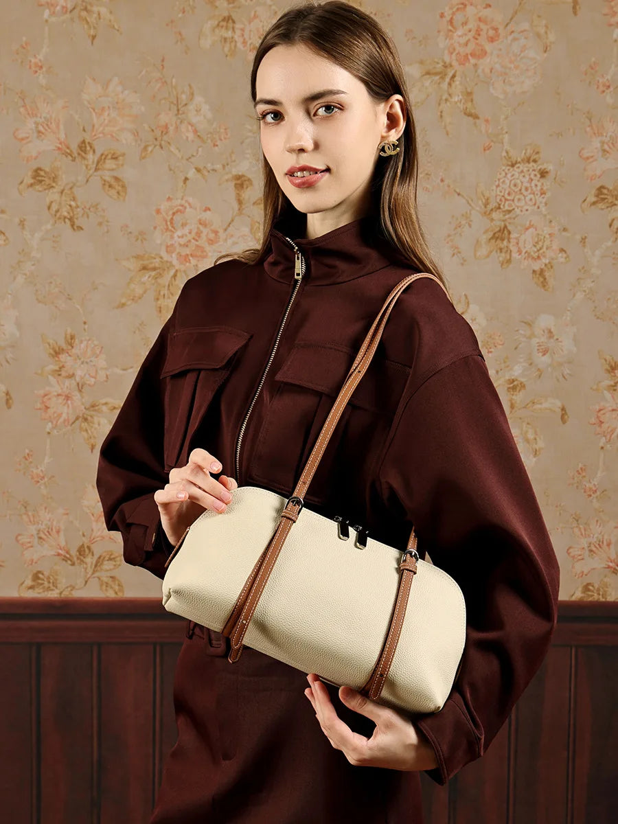 YANATARI Genuine Leather Bag Woman 2026 Luxury Bag Vintage Long Shoulder Bag Handbags Large Capacity Underarm Shopping Bag
