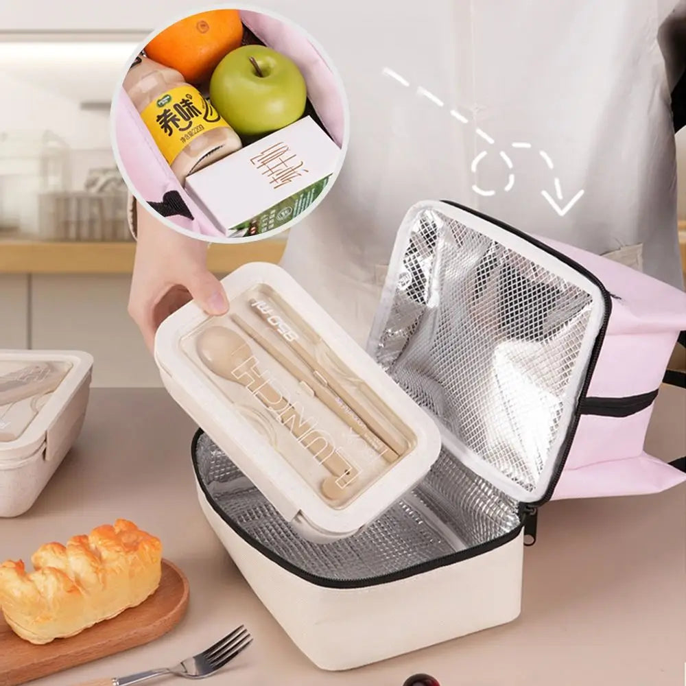 Camping Picnic Bag Lunch Bag Large Capacity Food Drink Storage Women's Casual Handbag Travel Tote Carry Aluminum Foil Tote Bag