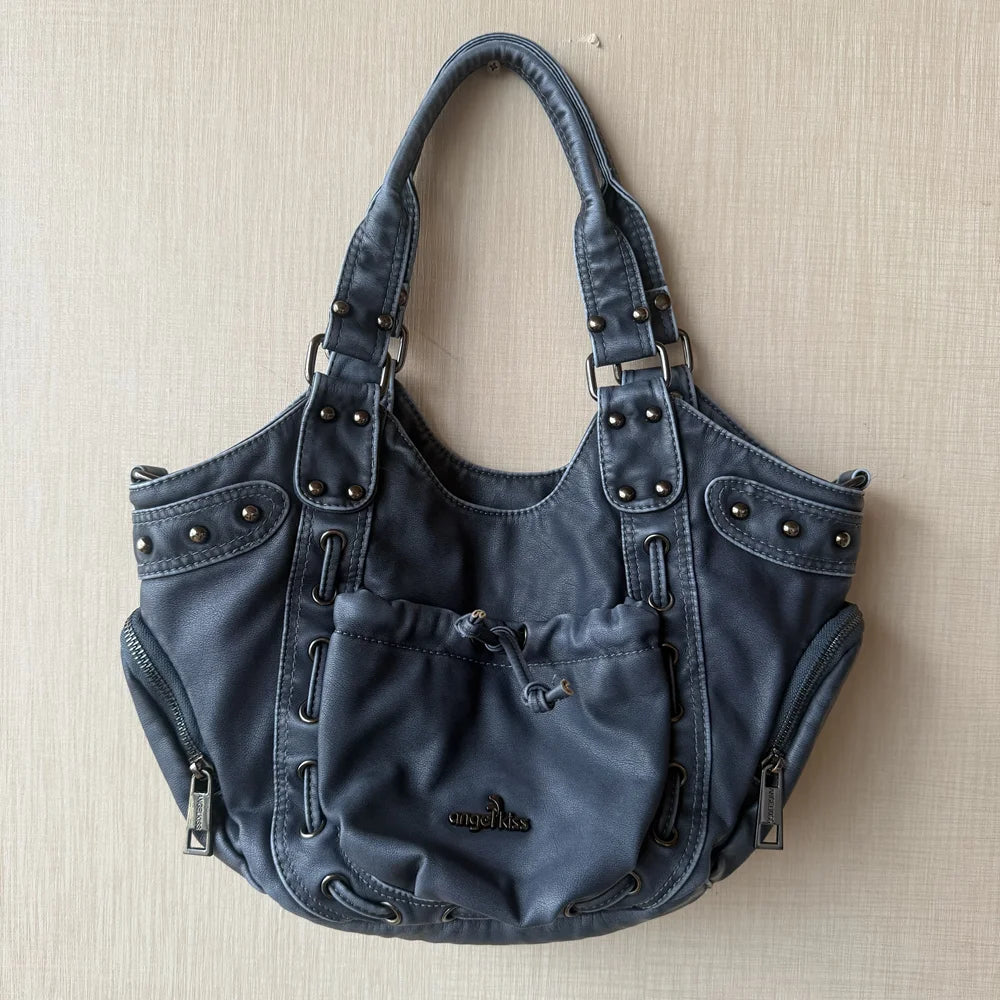 Vintage Women Handbags Fashion Hobos Shoulder Bag Large Tote Top-handle Shopping Pack Multiple Pockets Satchel Lady  Purse