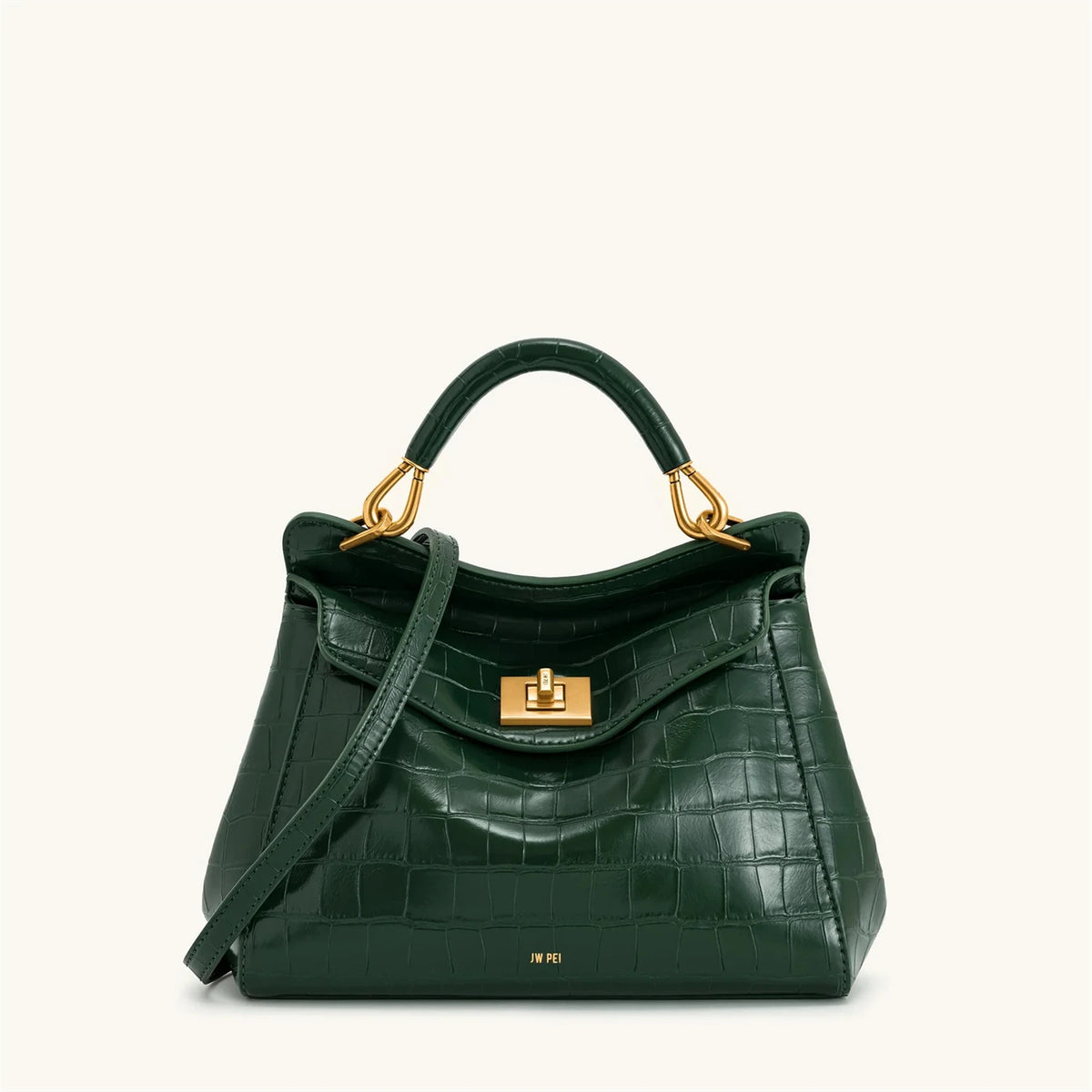 JW PEI Artificial Leather Box Bag, Shoulder Bag, Crossbody Bag, Handbag Medium Women's White/Black/Brown/Olive 2T78