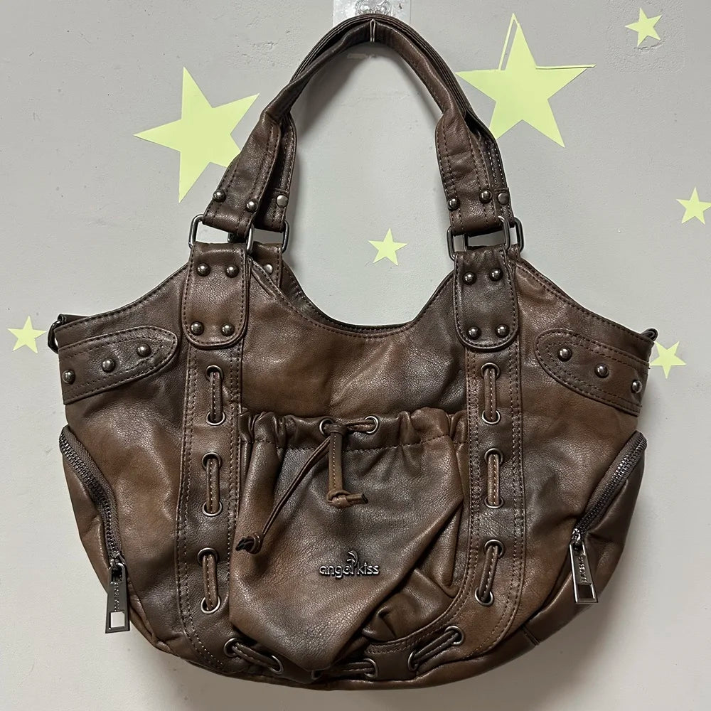 Vintage Women Handbags Fashion Hobos Shoulder Bag Large Tote Top-handle Shopping Pack Multiple Pockets Satchel Lady  Purse