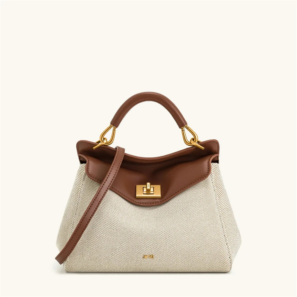 JW PEI Artificial Leather Box Bag, Shoulder Bag, Crossbody Bag, Handbag Medium Women's White/Black/Brown/Olive 2T78