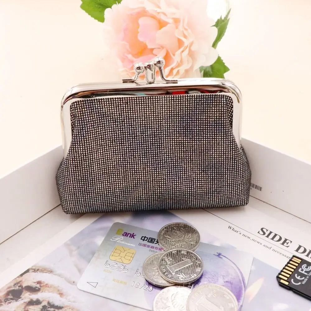 New Iron Mouth Clip Coin Purse Floral Change Money Organizers Gift Bag Women