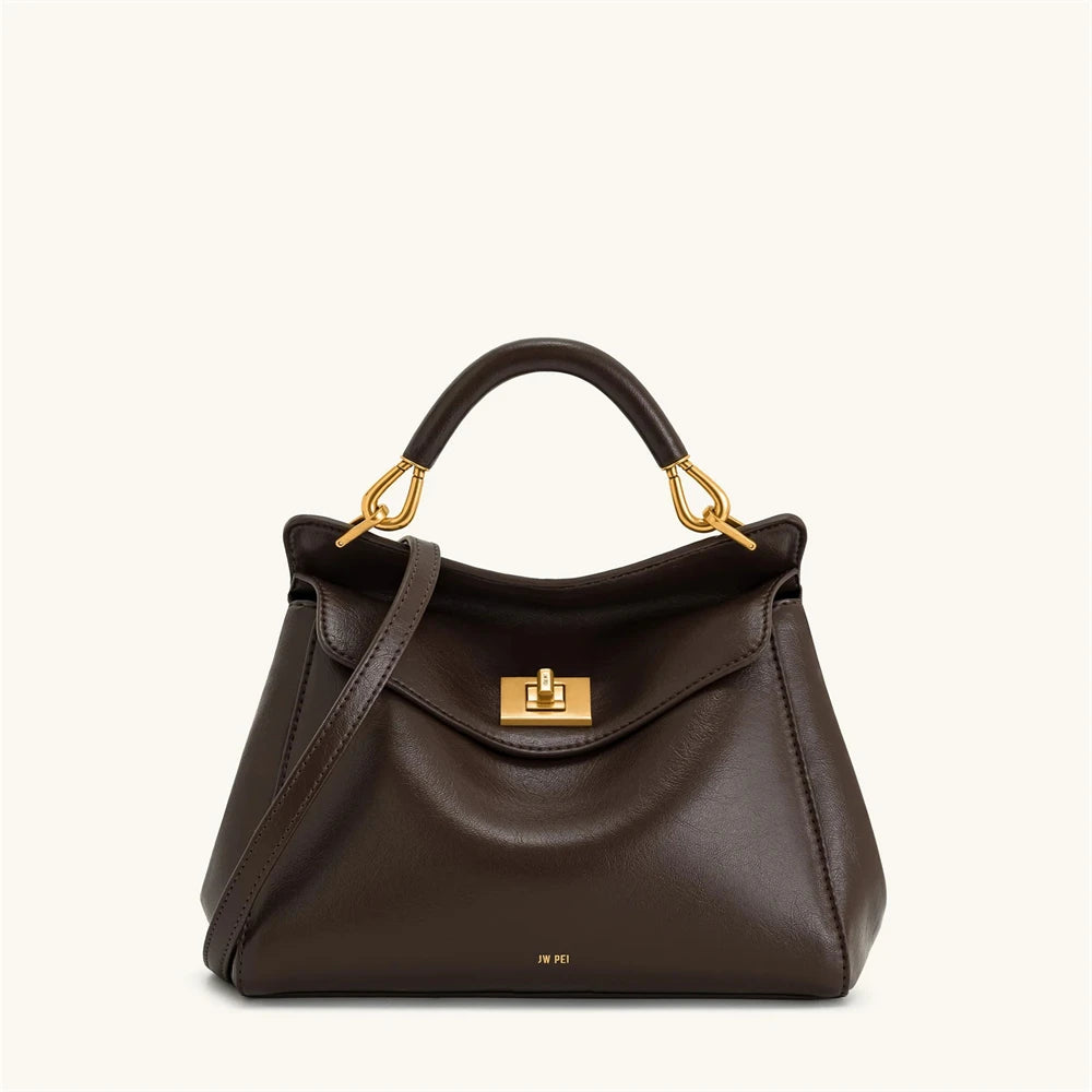 JW PEI Artificial Leather Box Bag, Shoulder Bag, Crossbody Bag, Handbag Medium Women's White/Black/Brown/Olive 2T78