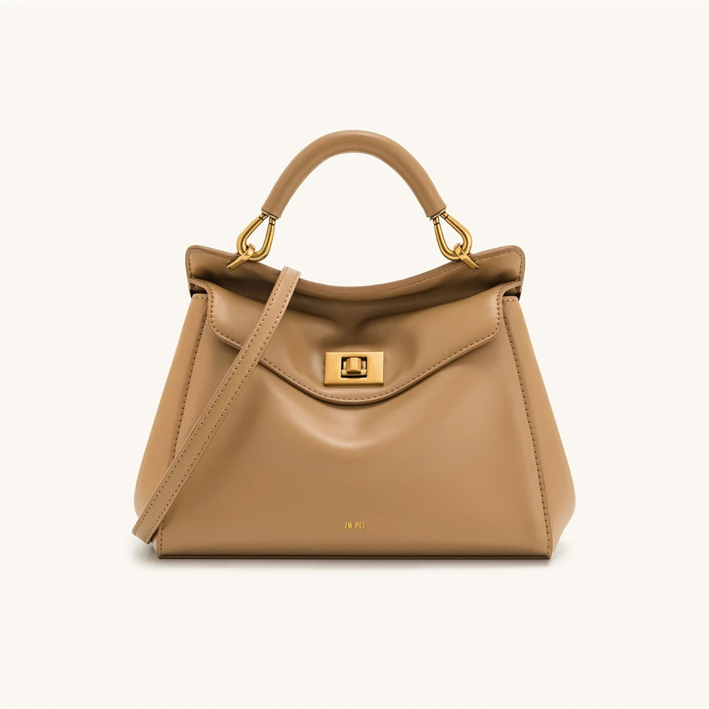JW PEI Artificial Leather Box Bag, Shoulder Bag, Crossbody Bag, Handbag Medium Women's White/Black/Brown/Olive 2T78