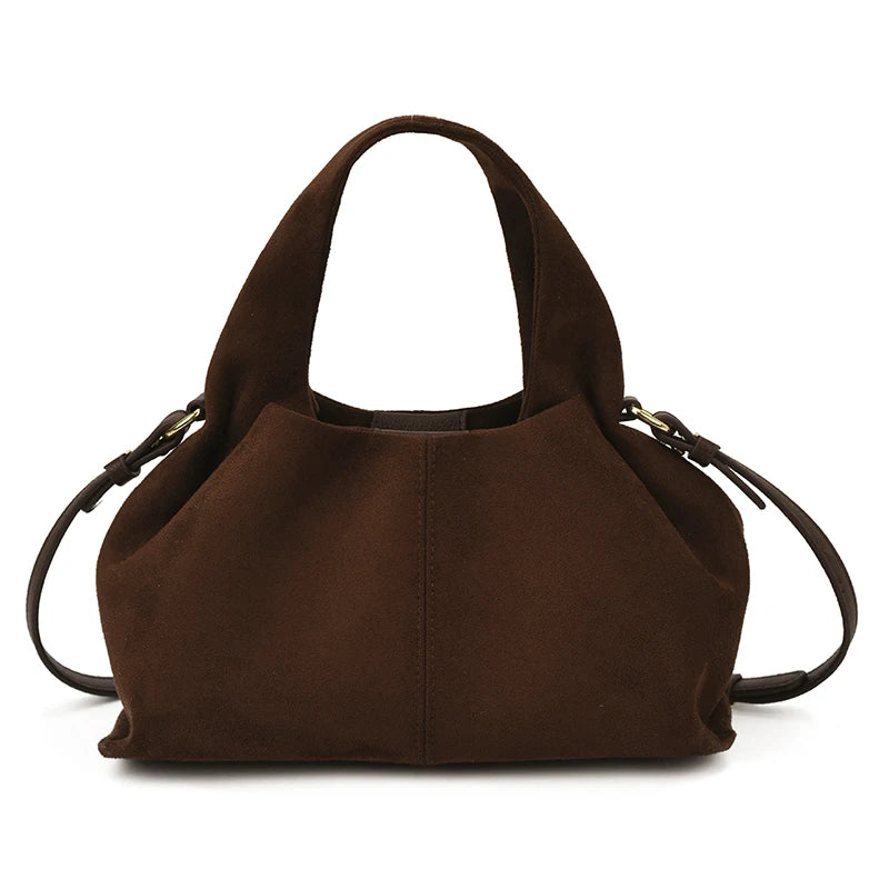 New Dumpling Bag Retro Suede PU Leather Women’s Handheld Shoulder Bag Single Shoulder Crossbody Bag Commuting Handheld Bag