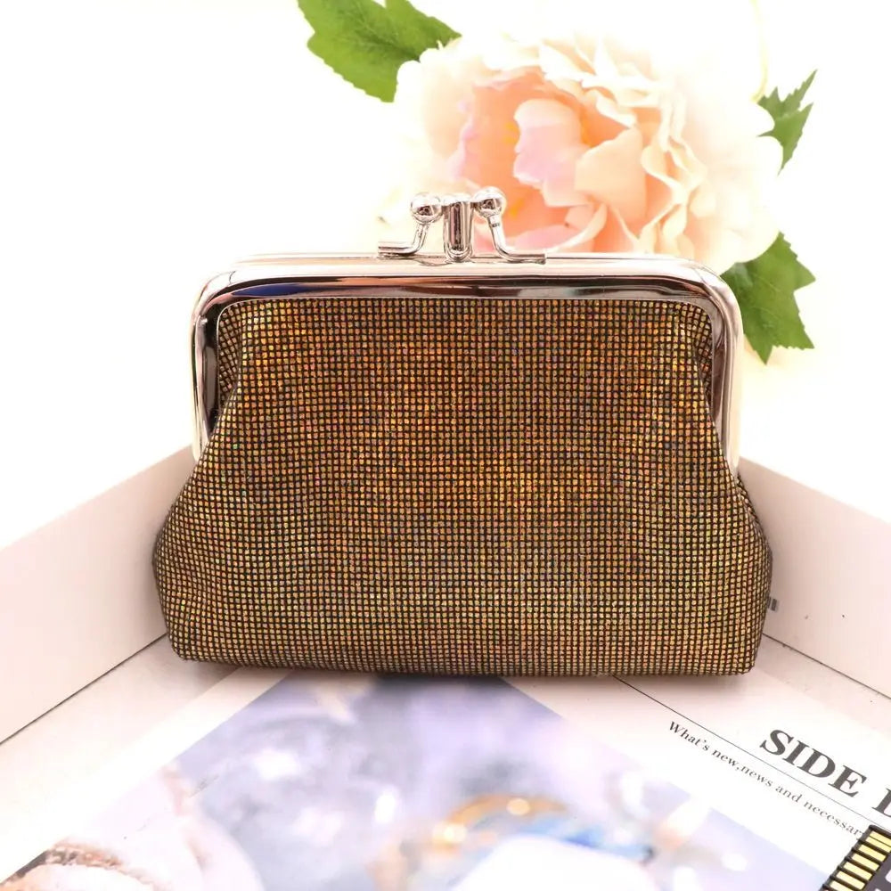New Iron Mouth Clip Coin Purse Floral Change Money Organizers Gift Bag Women