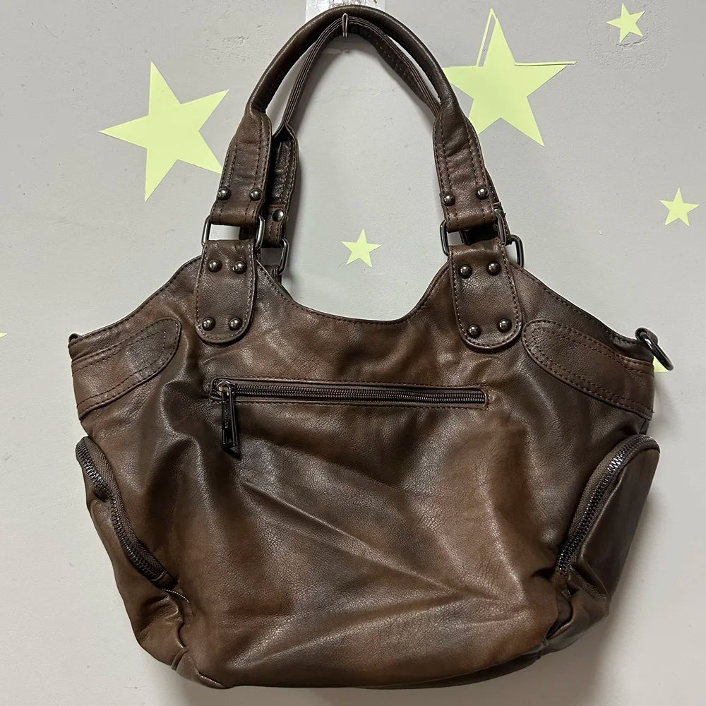 Vintage Women Handbags Fashion Hobos Shoulder Bag Large Tote Top-handle Shopping Pack Multiple Pockets Satchel Lady  Purse